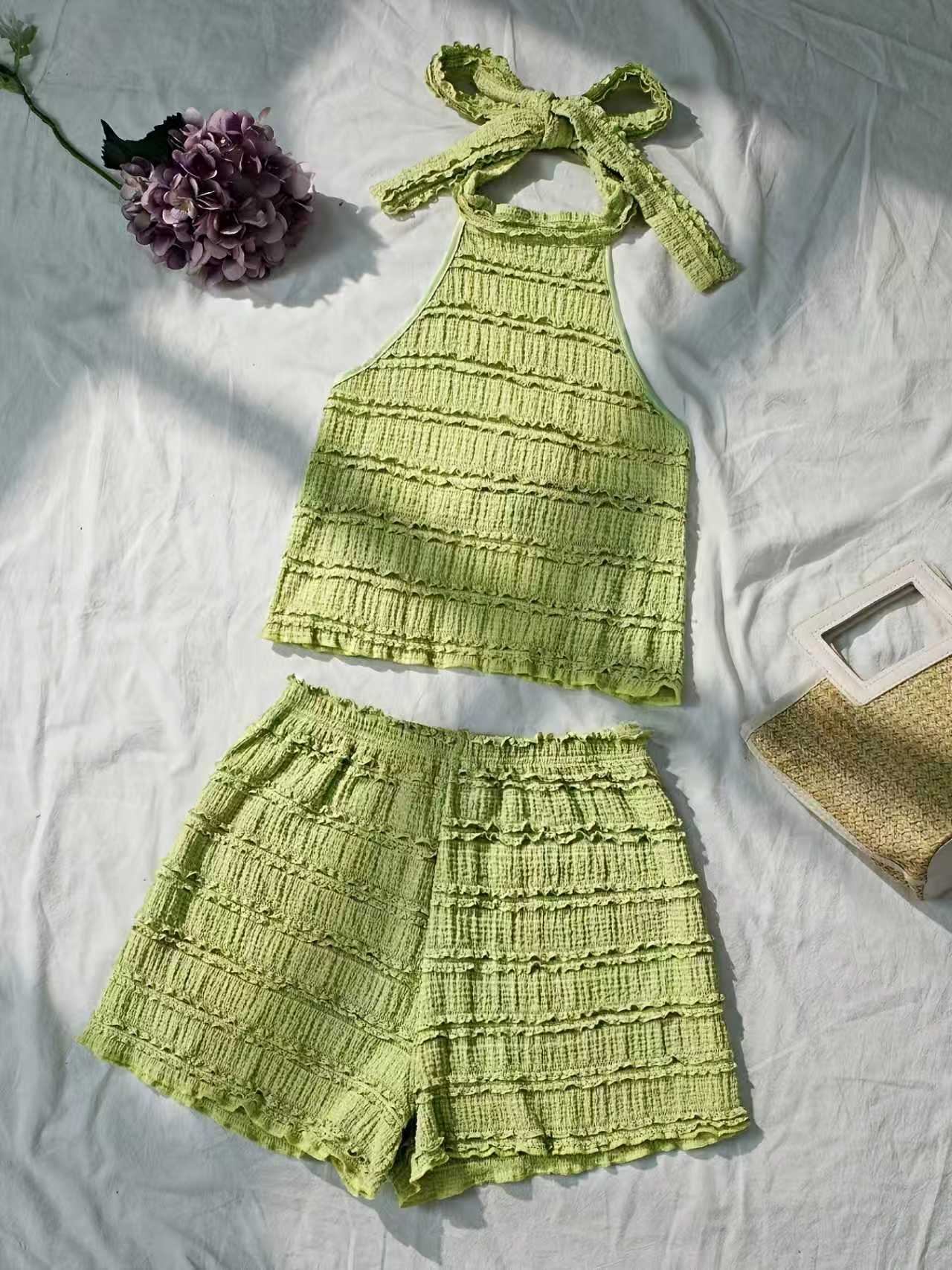Lace Trim Cami - Set Atasan Cami & Hot Pants