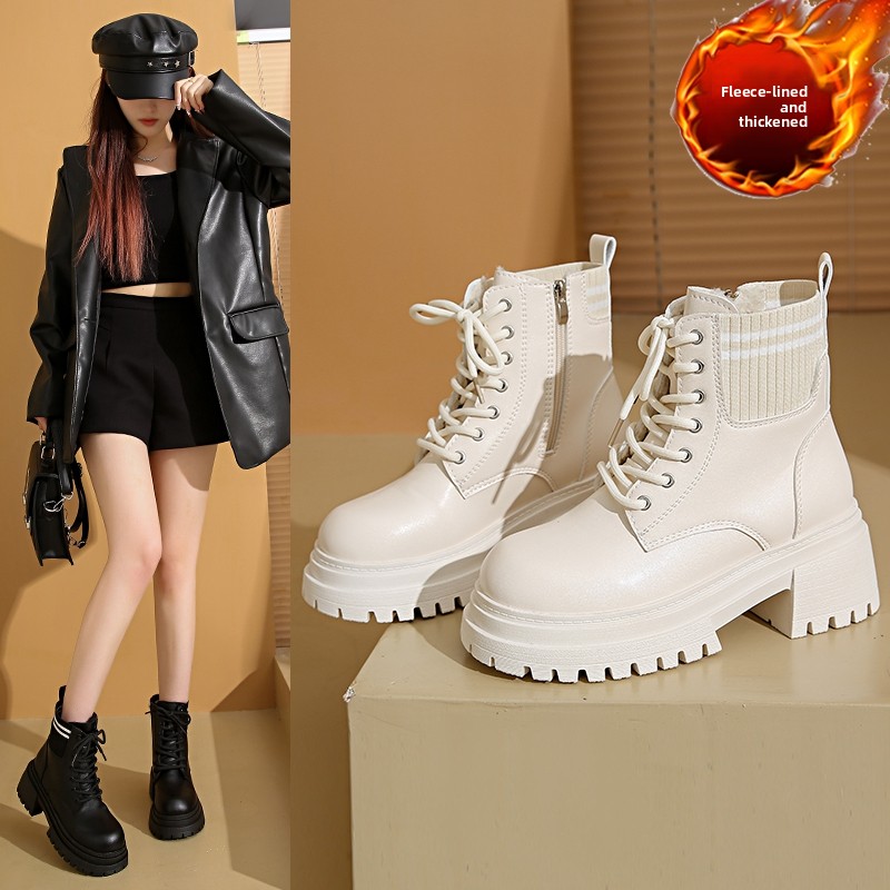 Women'S Fashion Korea - Sepatu Botel Wanita Model Hak Tebal