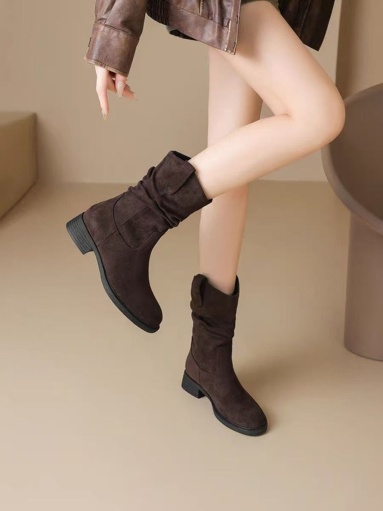 Women'S Fashion Korea - Sepatu Bot Setinggi Betis dengan Sol