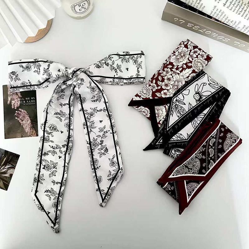 Women Fashion Necktie - Selendang sutra tipis wanita, pita sutra