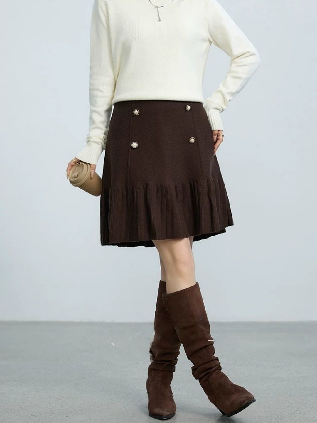 Women Fashion Over The Years - Rok A-Line ukuran besar, model pinggang