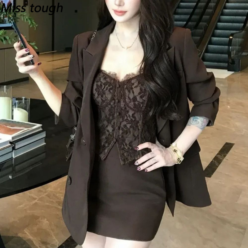 Setelan 3 potong bergaya vinta - Lace Trim Cami ulasan dan harga