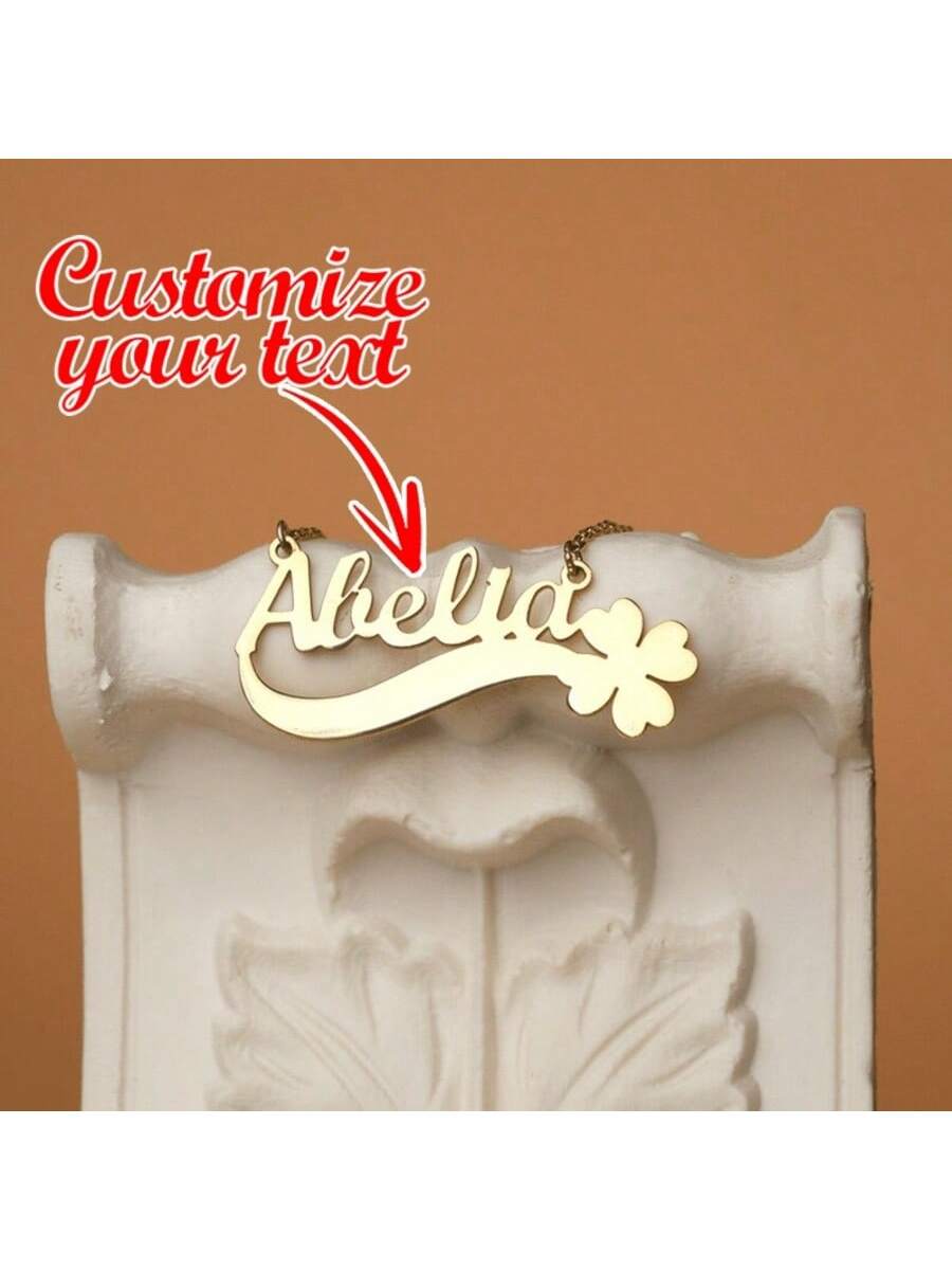 Kalung Nama Semanggi Berdaun E - Women Fashion Dress Names ulasan dan harga