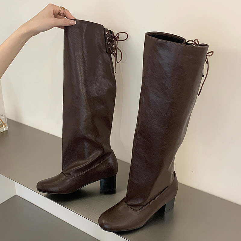 Desain Fashion Musim Dingin Te - Women'S Fashion Knee High Boots ulasan dan harga