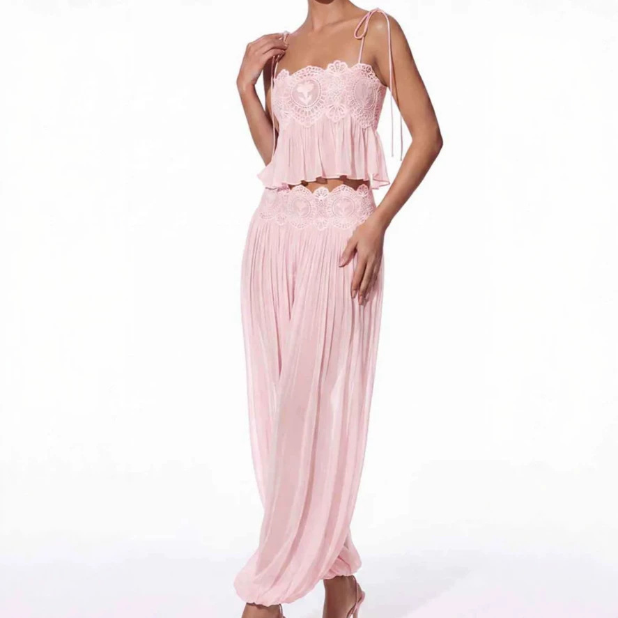 Setelan Celana Panjang Wanita, - Lace Trim Cami ulasan dan harga