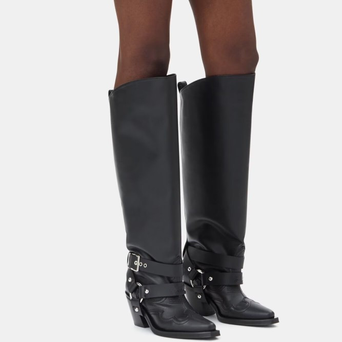 Sepatu Bot Koboi Wanita Kulit  - Women'S Fashion Knee High Boots ulasan dan harga