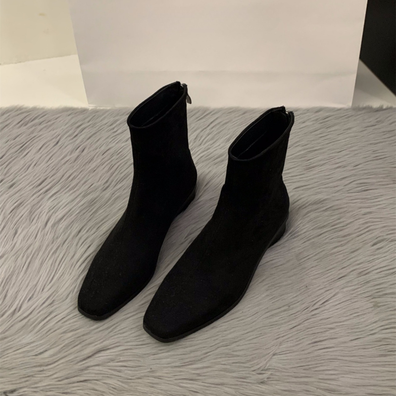 Sepatu Boot Nude Ritsleting Be - Women'S Fashion Korea ulasan dan harga